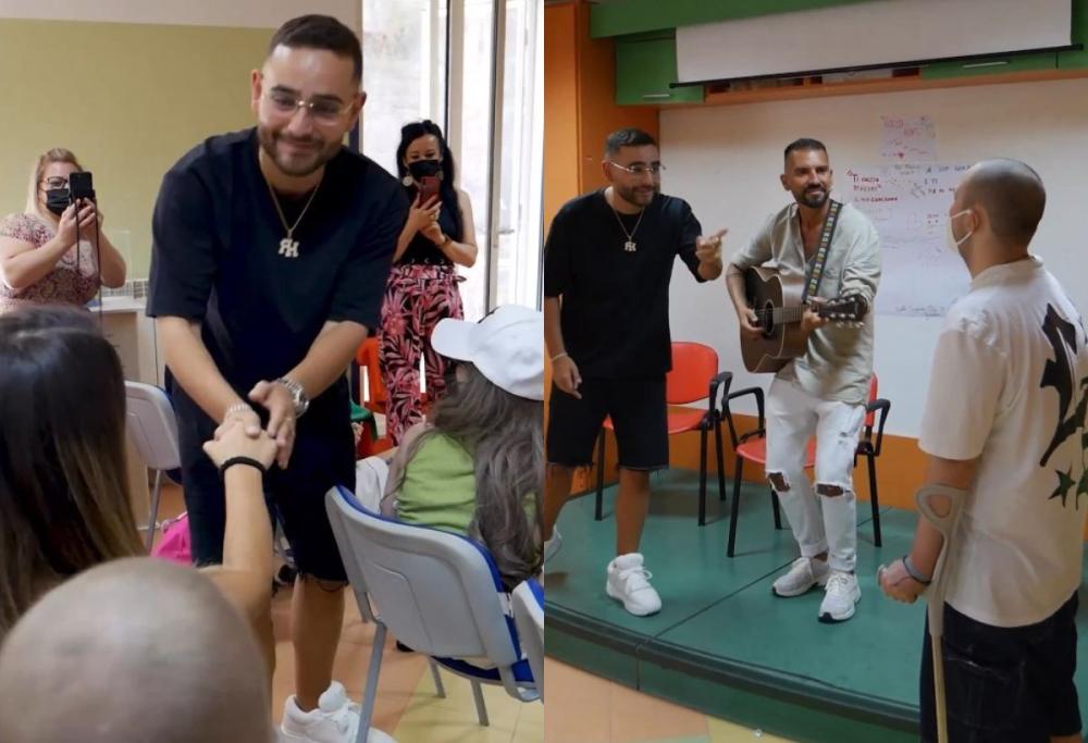 Rocco Hunt canta per i pazienti del Santobono di Napoli: il video