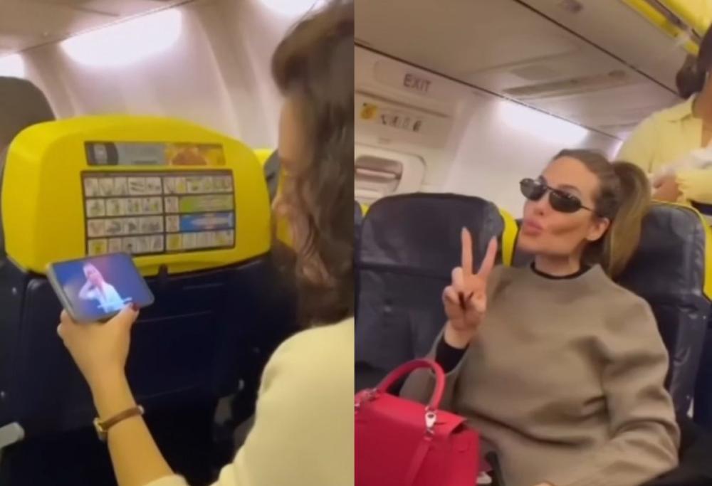 Ilary Blasi in aereo, una fan sta guardando "Unica": la reazione