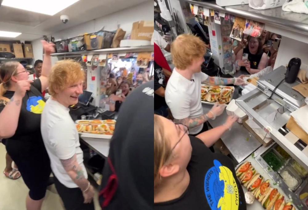 Ennesima sorpresa di Ed Sheeran: serve hot dog prima del concerto