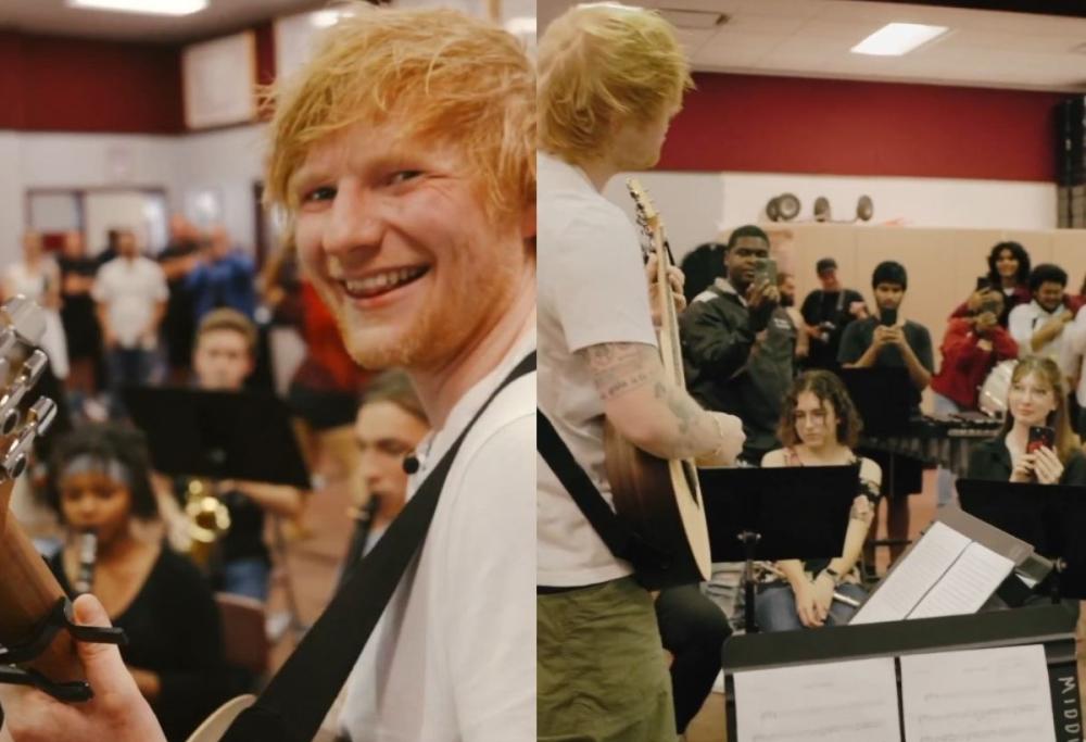 Ed Sheeran, la sorpresa in una scuola americana: il video emozionante