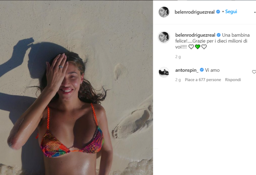 Raggiunto il traguardo di 10 milioni di follower per Belen 