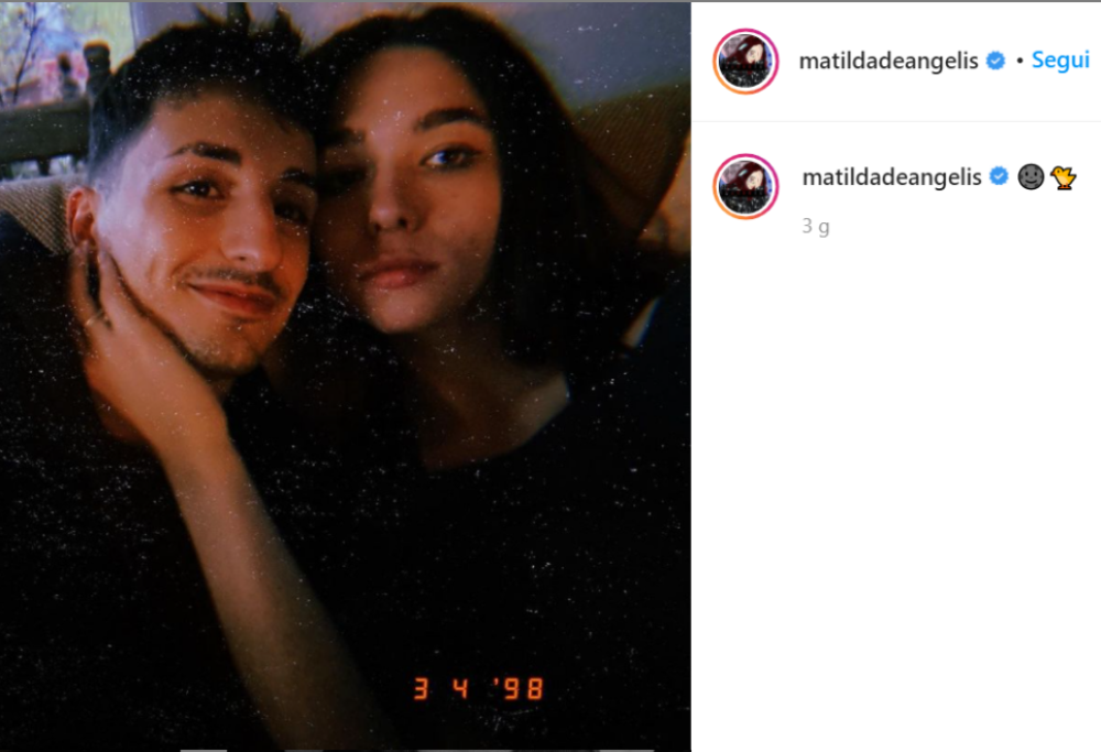 Matilda de Angelis si mostra sui social con il fidanzato Nayt