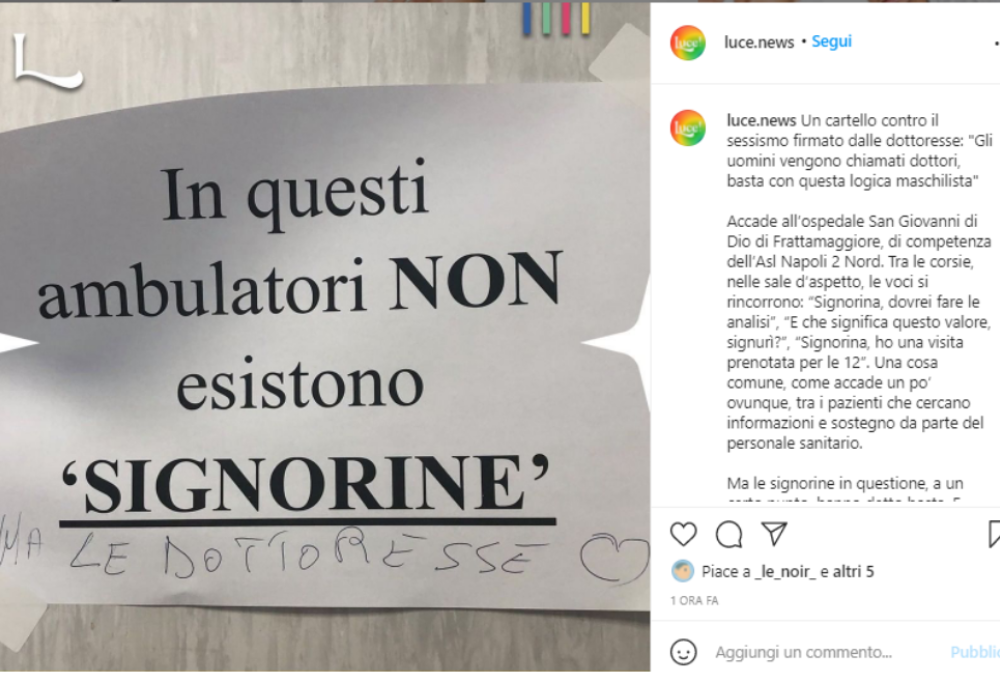 L'appello del personale sanitario a Napoli: Non chiamateci signorine siamo dottoresse