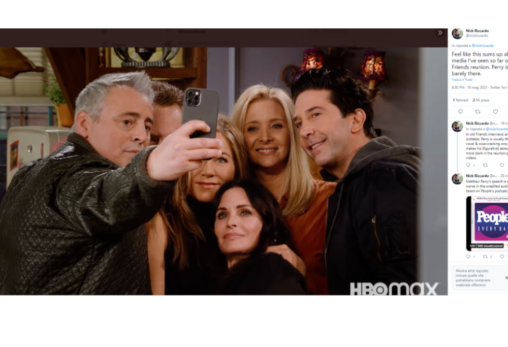 Reunion di Friends: preoccupano le condizioni di Matthew Perry