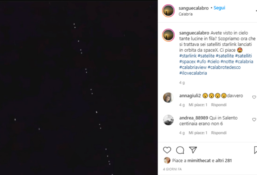 La scorsa notte avete notato scie di puntini luminosi nel cielo? 