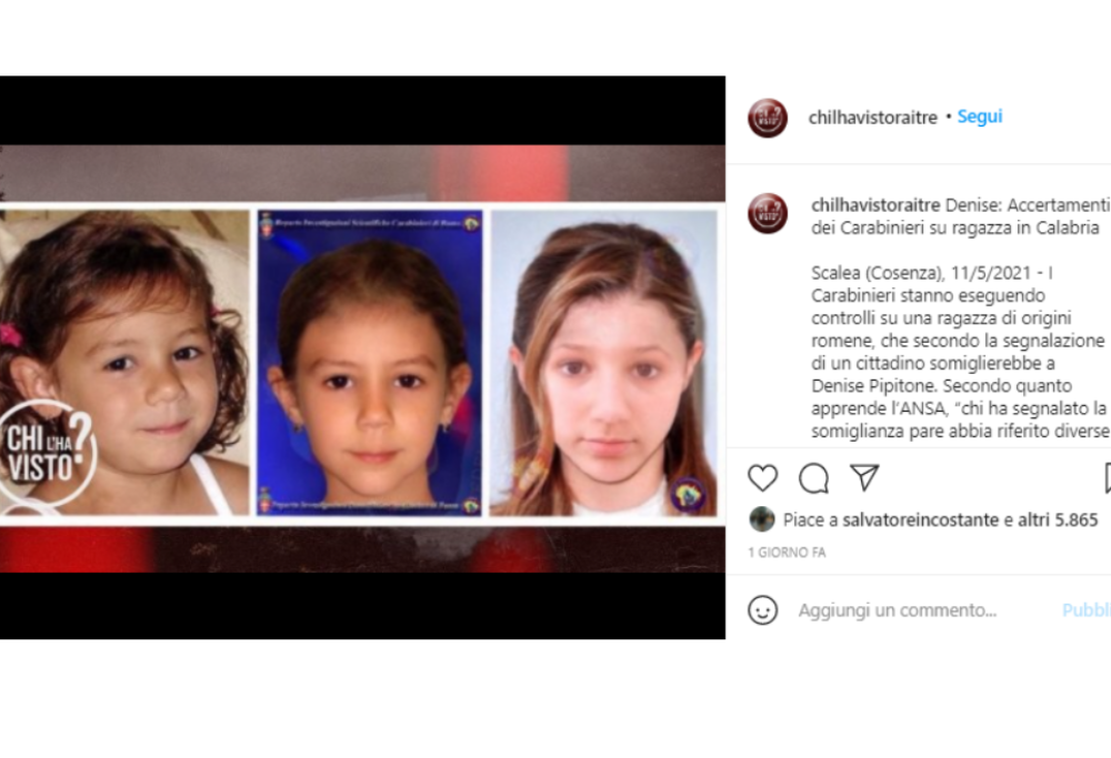  Elena Denisa, la ragazza di Scalea: non sono io Denise Pipitone