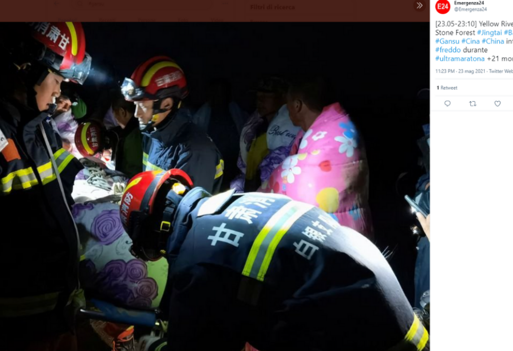 In Cina una tempesta si abbatte sulla maratona in montagna: 21 morti