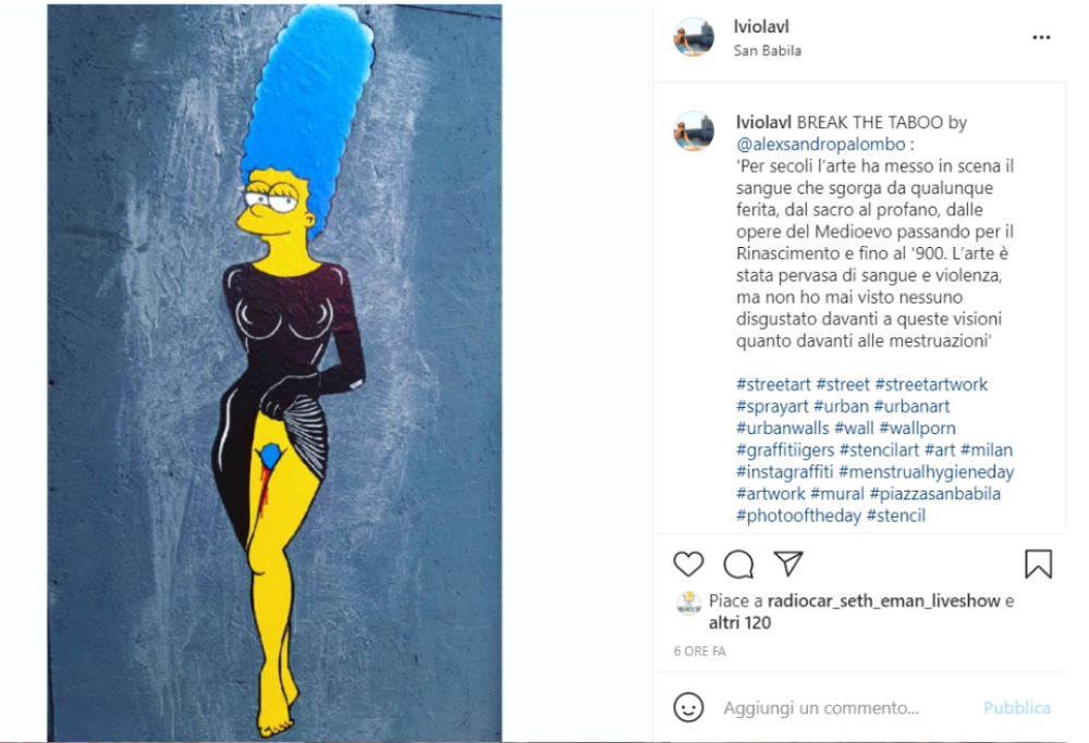 La street art a Milano per combattere il tabù del ciclo mestruale 