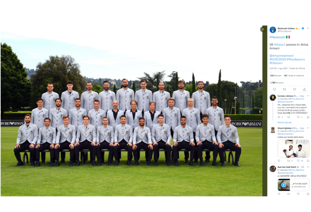 Gli azzurri in divisa da cuochi? Ah no è un Armani