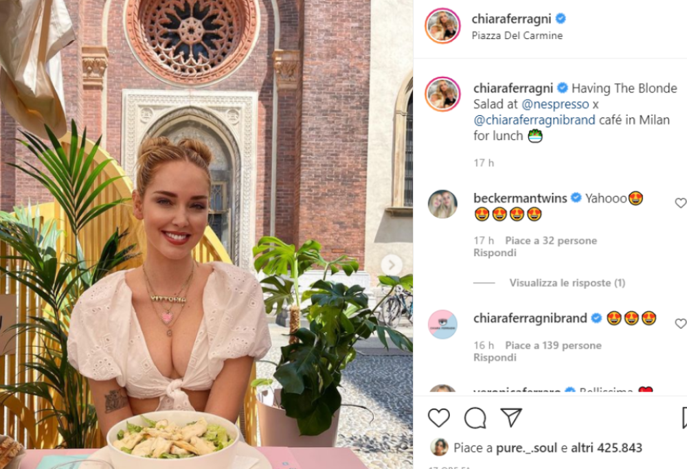 Ecco quanto costa il caffè di Chiara Ferragni nel temporary bar in centro a Milano