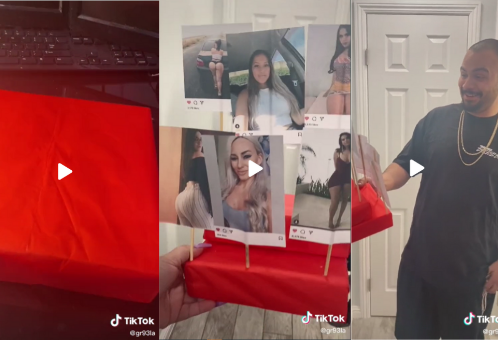 A S. Valentino gli regala le foto di tutte le donne a cui lui ha messo like: GENIO