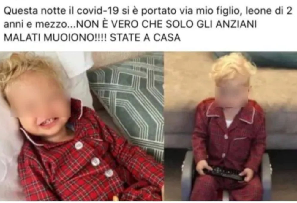 Una foto del figlio di Fedez e Chiara Ferragni è stata usata per una fake news su un bambino morto di Coronavirus