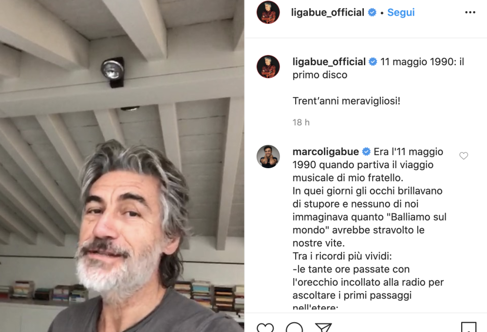 Ligabue festeggia 30 anni dall'uscita del suo primo album, "Ligabue"
