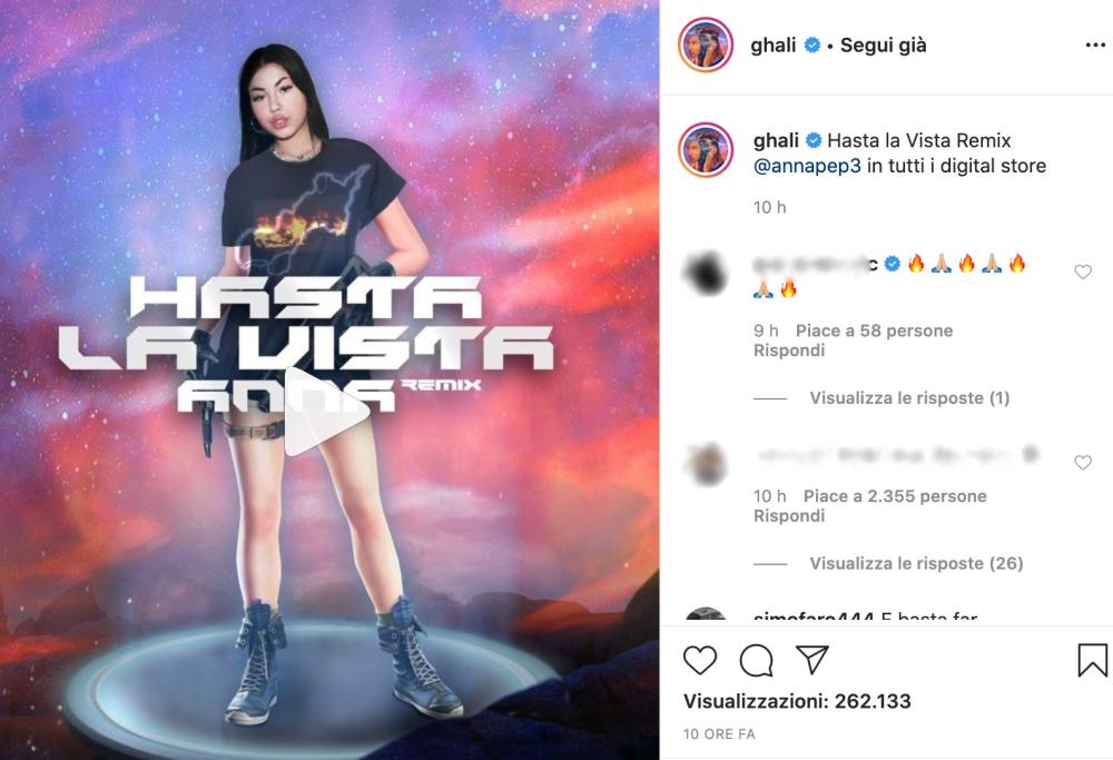 Ghali pubblica a sorpresa il remix di Hasta La Vista feat. Anna