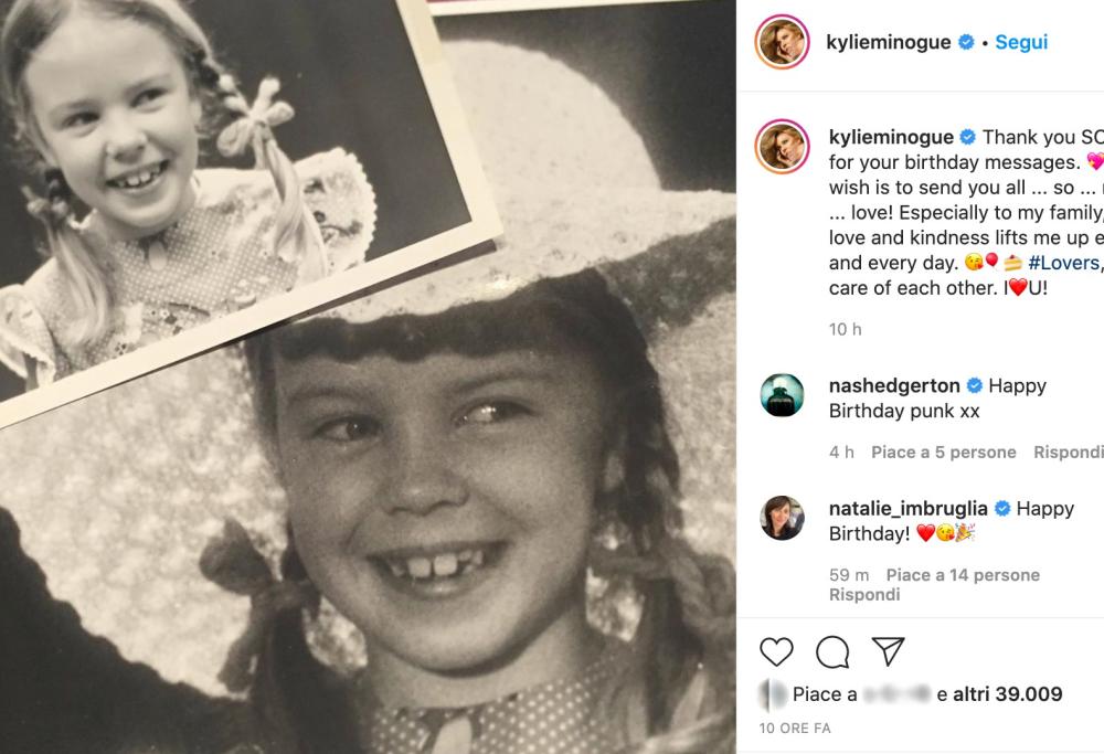 Kylie Minogue compie 52 anni: la foto ricordo su Instagram