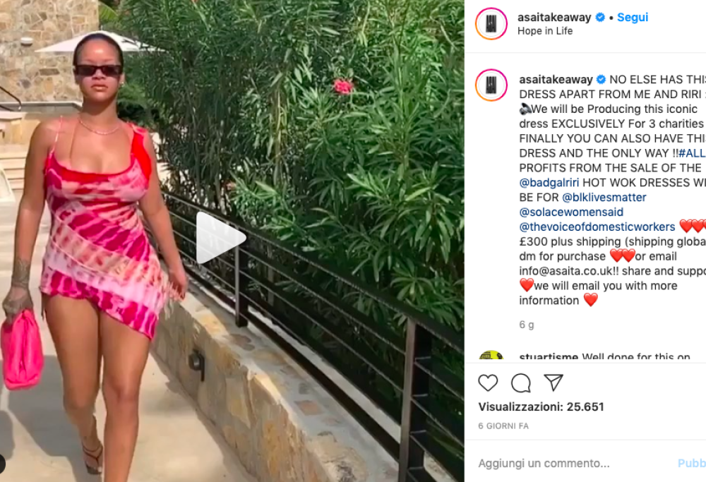 L'abitino tie-dye di Rihanna è in vendita: ricavato in beneficenza