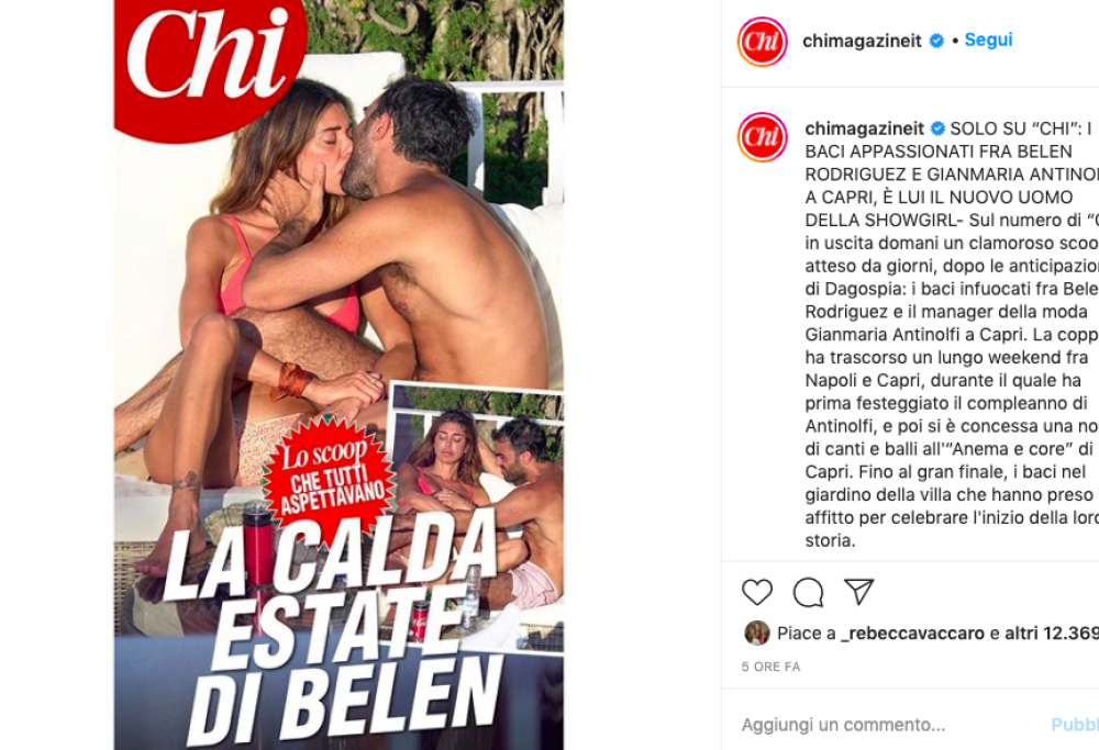 Belen e il bacio al presunto nuovo compagno