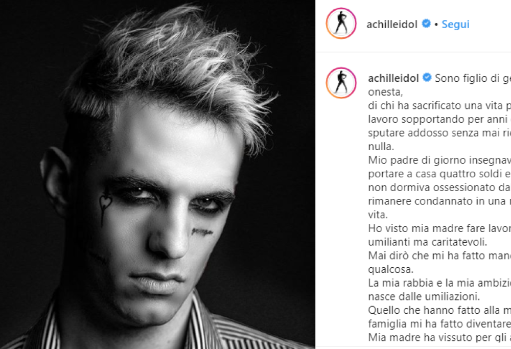 Achille Lauro parla della sua famiglia: "Sono figlio di gente onesta, l'ambizione arriva dall'umiliazione"