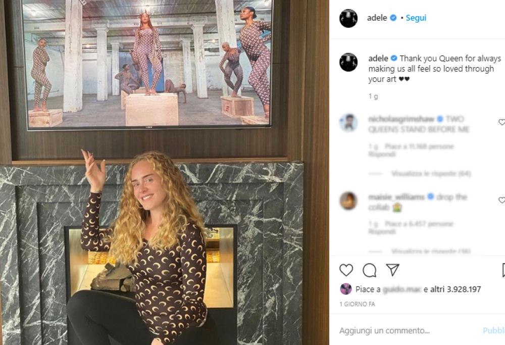 Adele, irriconoscibile con il suo nuovo look, omaggia Beyoncé su Instagram