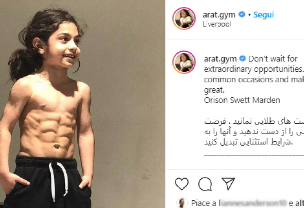 Arat Hosseini è il più giovane atleta con addominali d'acciaio (ha solo 6 anni)