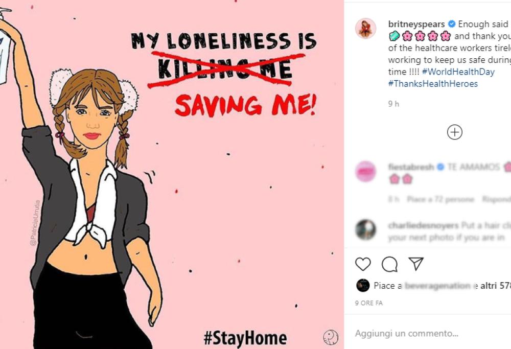 Britney Spears usa "Baby One More Time" per promuovere il distanziamento sociale