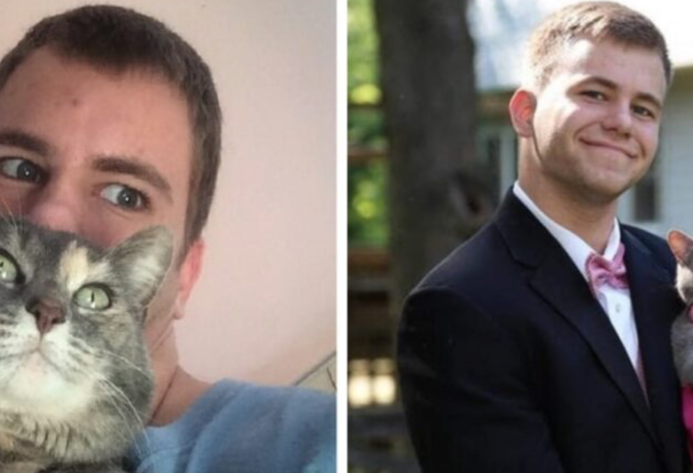 Questo ragazzo, rimasto senza compagna, ha portato la sua gattina al ballo di fine anno