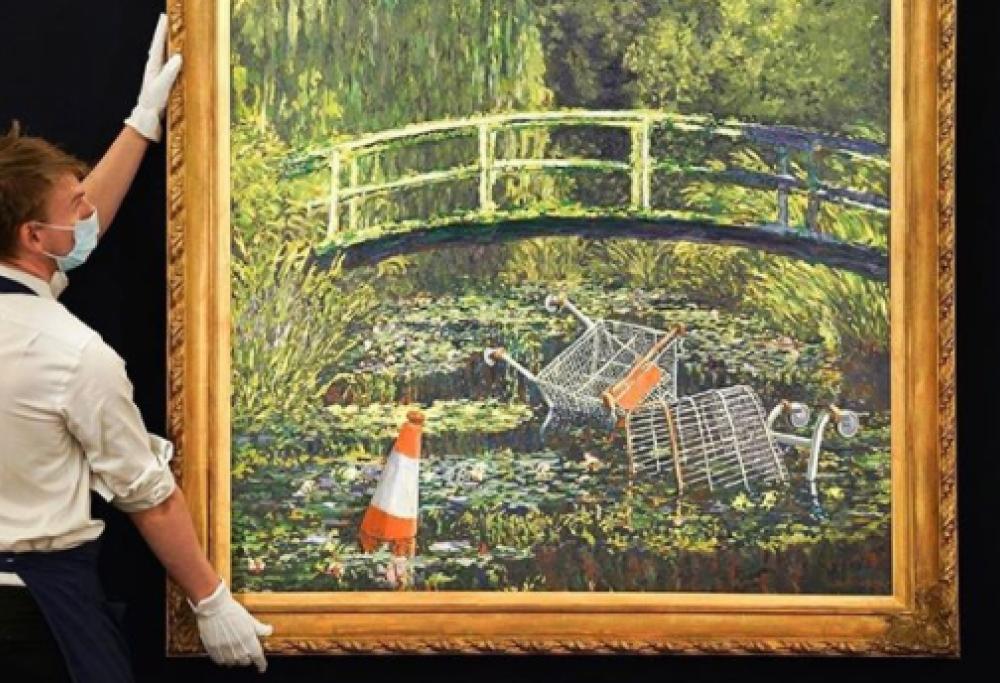 Banksy, asta da record: 8,4 milioni di euro per la sua rivisitazione di Monet