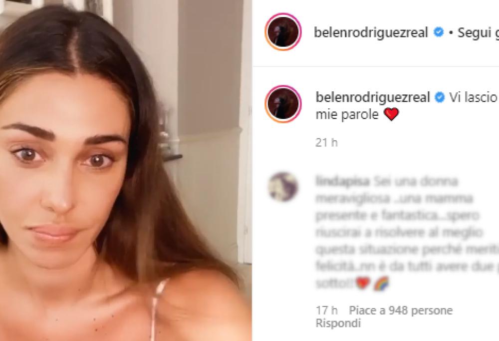 Lo sfogo di Belen su Instagram: "Questo è un momento difficile"