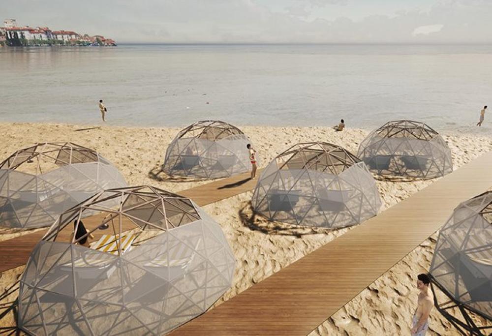 Cupole anti-contagio in bamboo: ecco l’idea per l’estate di un gruppo di architetti 