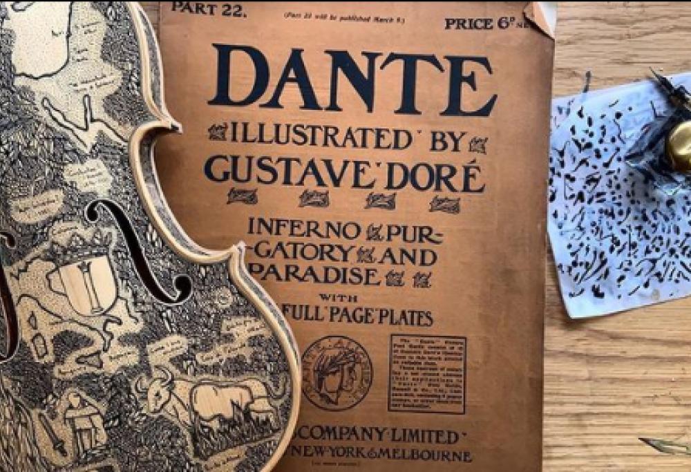 L'Inferno di Dante dipinto su 33 violini per celebrare l'anniversario del Sommo Poeta