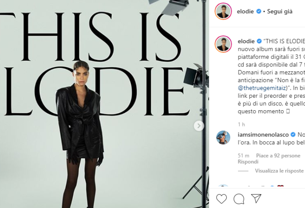 This is Elodie: il nuovo album della cantante disponibile in digitale dal 31 gennaio