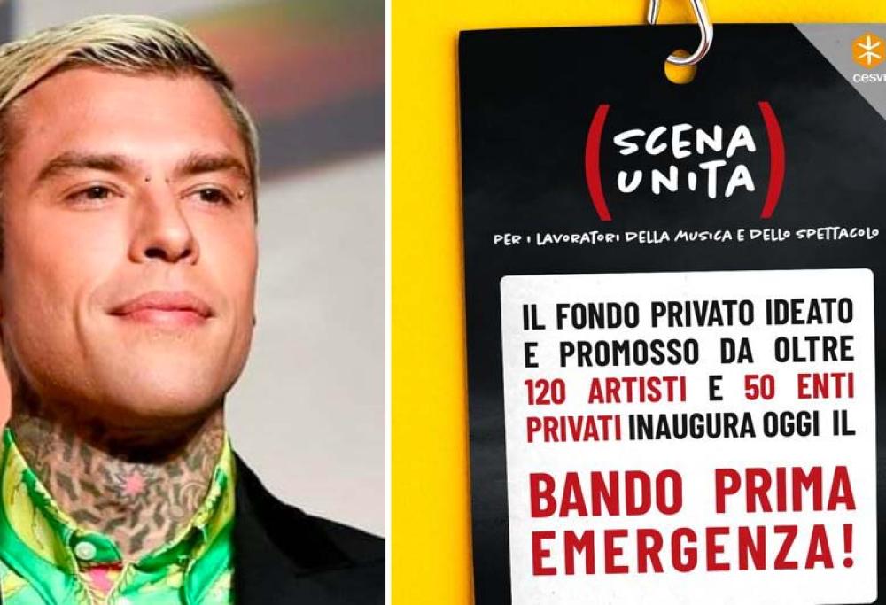 Fedez: il fondo Scena Unita per i lavoratori della musica ha raccolto già 2,5 milioni di euro