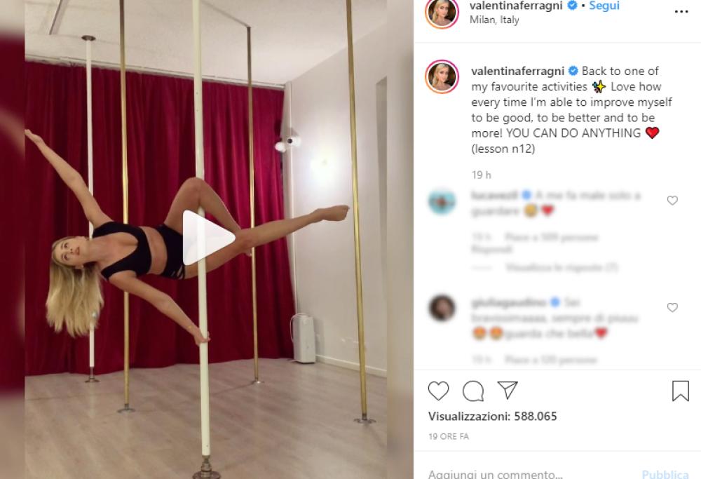 Valentina Ferragni: il video della pole dance scatena gli haters