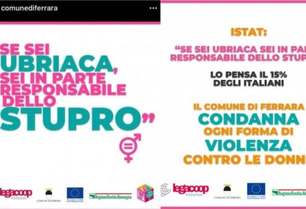“Se sei ubriaca sei in parte responsabile dello stupro”: bufera sul Comune di Ferrara