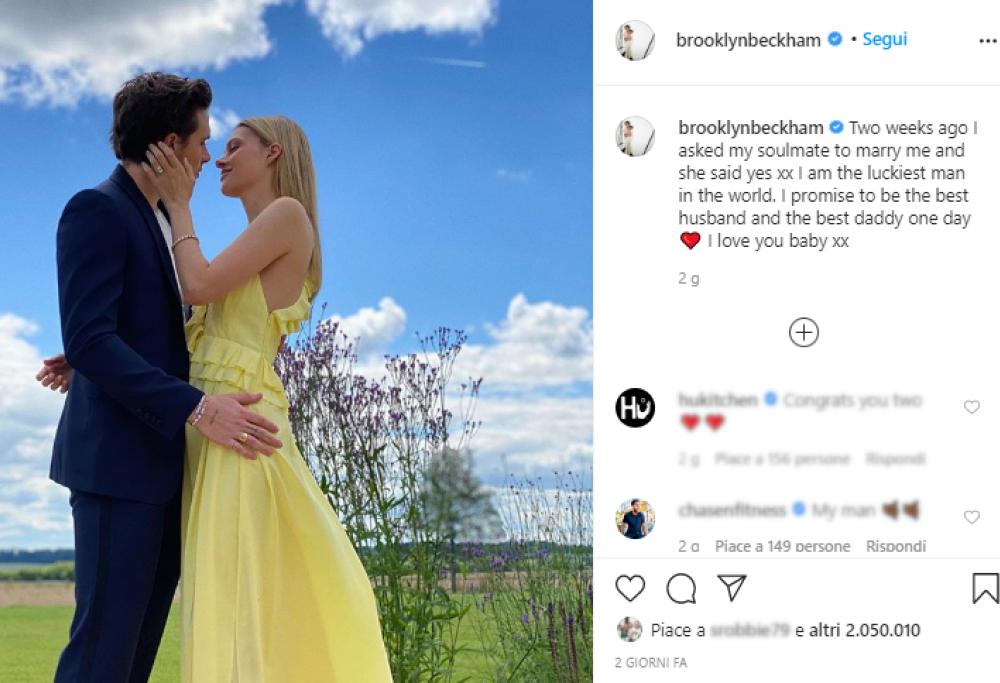 Brooklyn, il primogenito di David e Victoria Beckham, si sposa