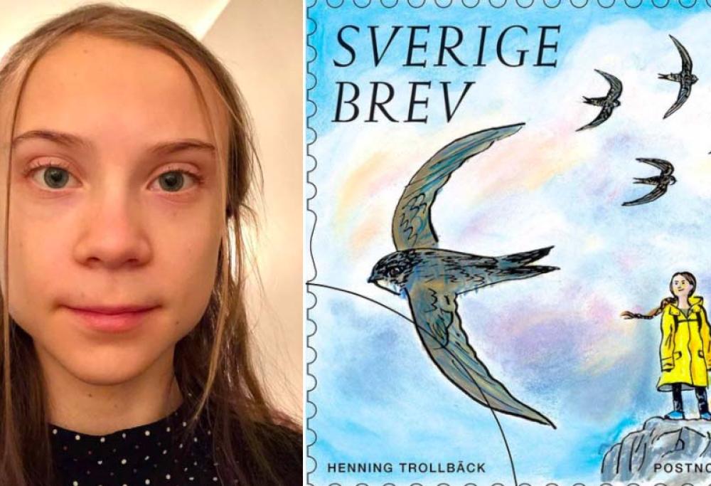 La Svezia celebra Greta Thunberg con un francobollo