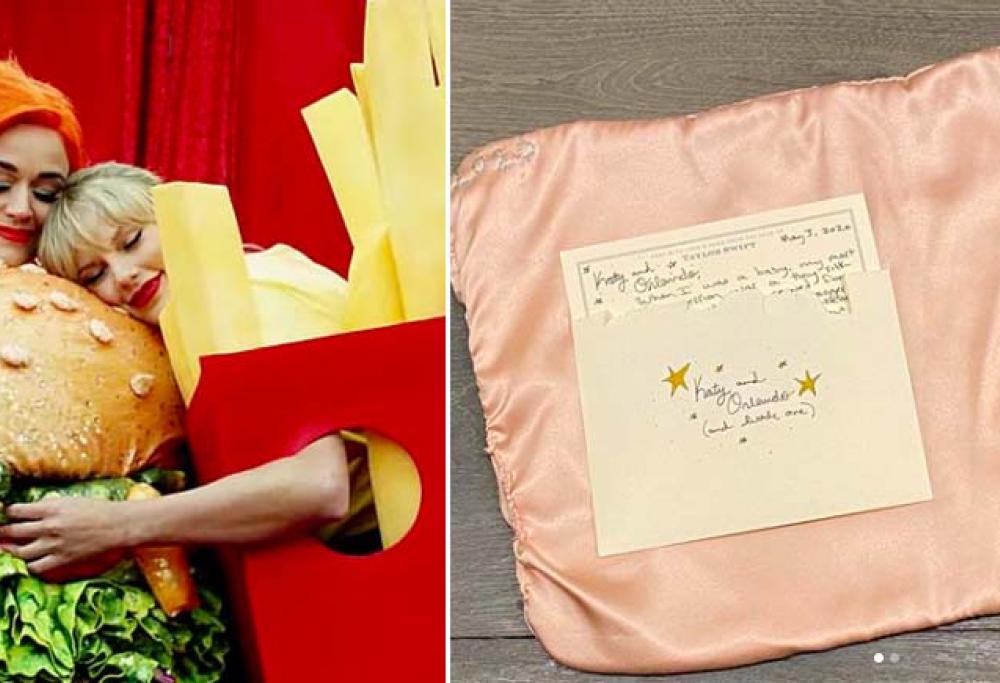 Taylor Swift regala una copertina ricamata a mano alla figlia di Katy Perry