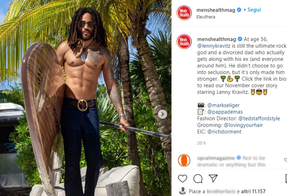 Lenny Kravitz su Mens Healt fa impazzire i social (guardare per credere)