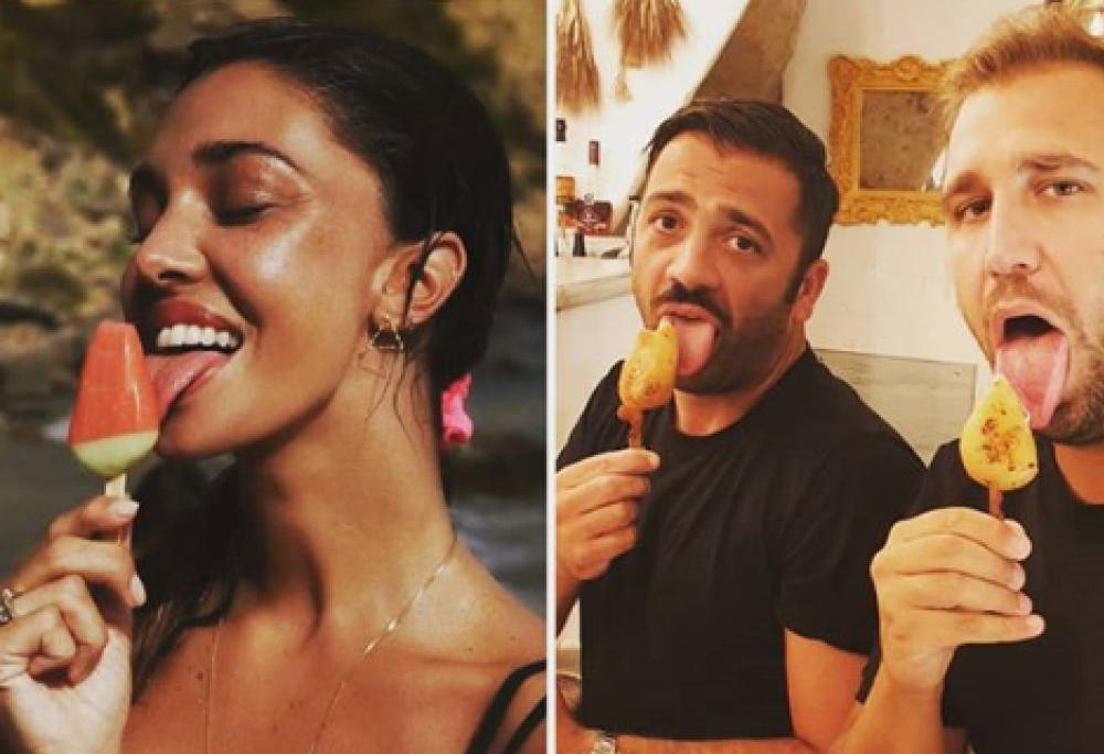 Pio e Amedeo imitano Belen con il ghiacciolo e scatenano l'ilarità del web