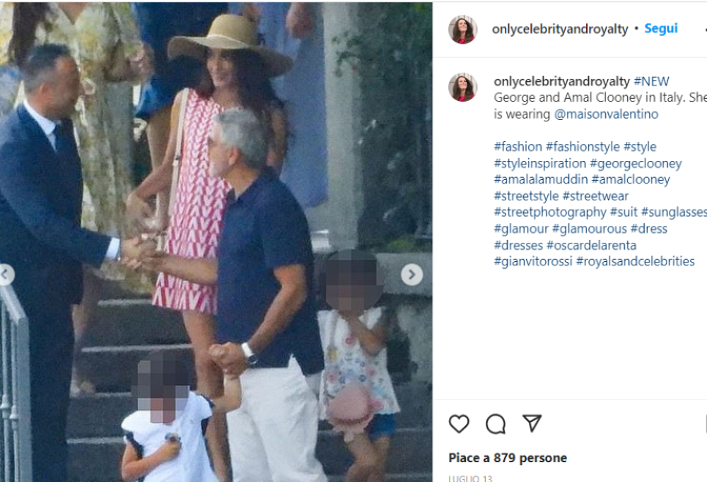 Clooney in vacanza con moglie e figli in Italia 