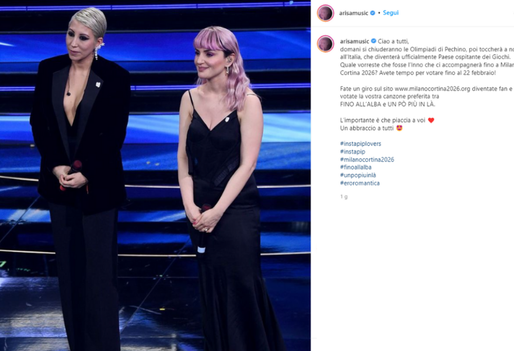 Malika Ayane e Arisa: si accende la gara per l’inno di Cortina 2026 