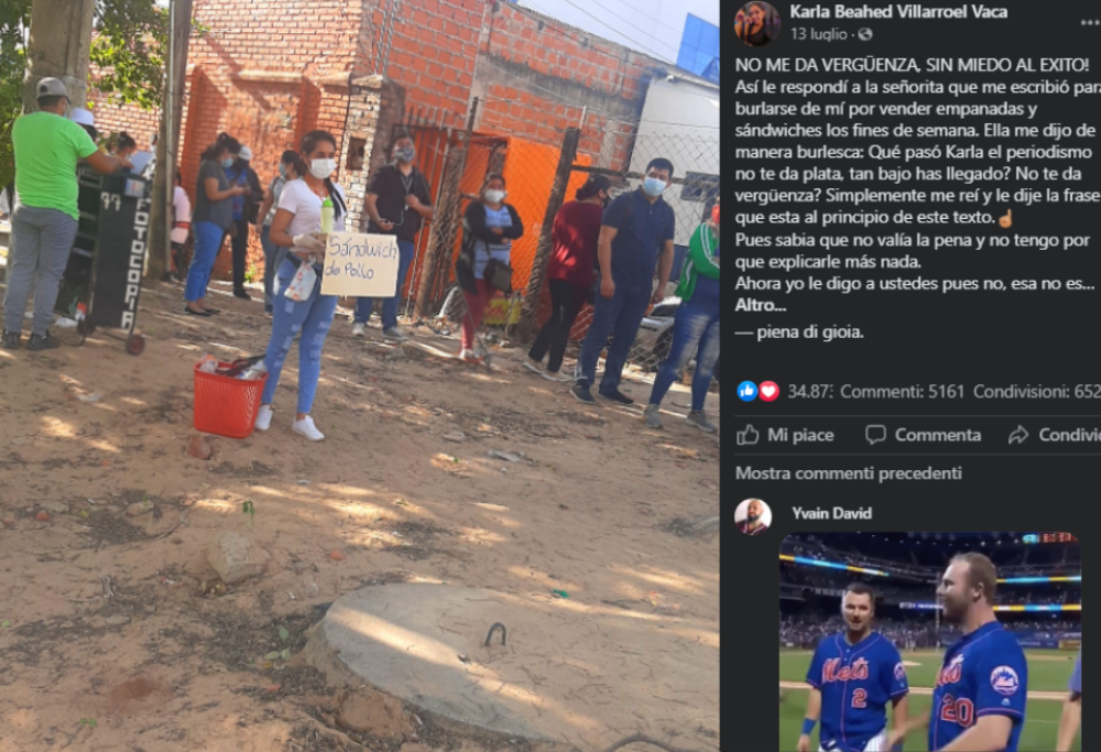 Bolivia: giornalista presa in giro perché vende panini per arrotondare