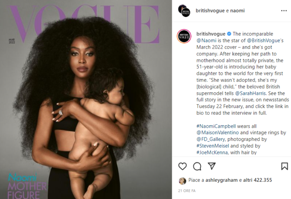 Naomi Campbell mostra il viso di sua figlia per la prima volta: “Non è stata adottata”