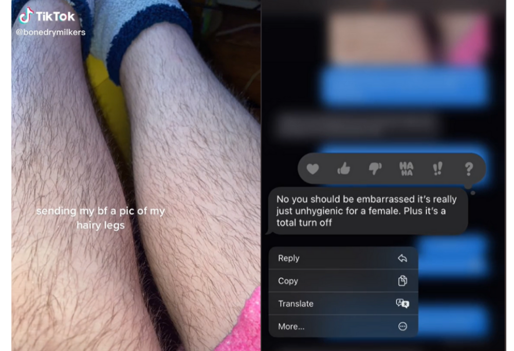 La tiktoker litiga con il fidanzato per i peli sulle gambe: “Sei schifosa”