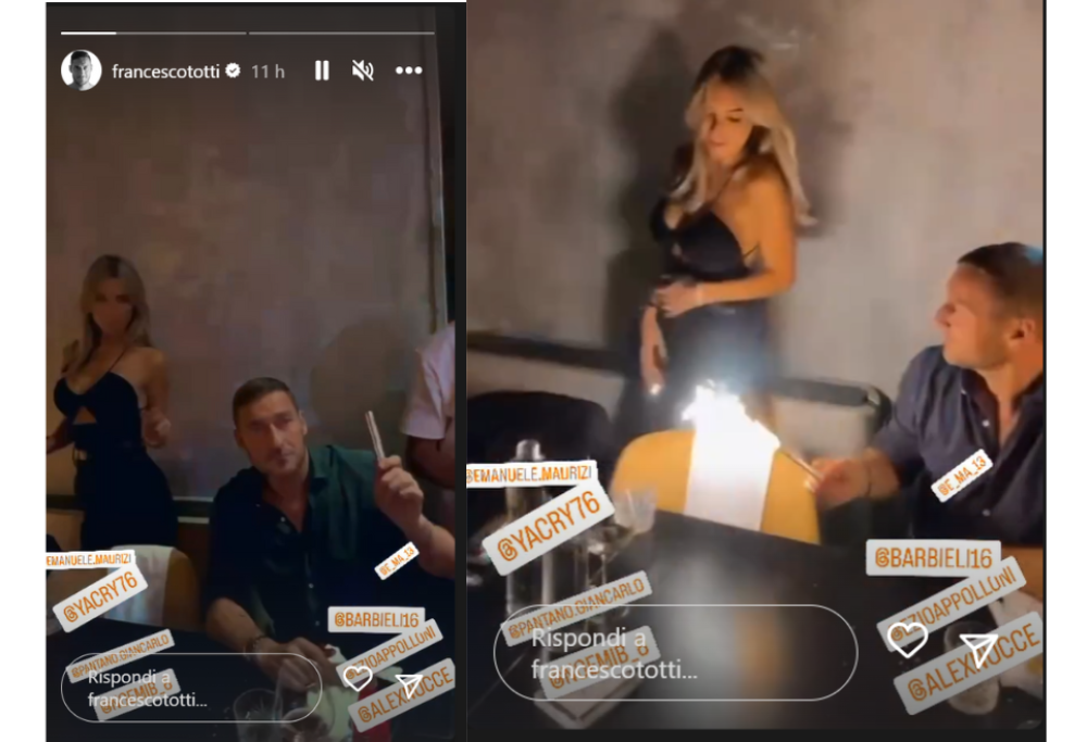 Totti pubblica il primo video con Noemi Bocchi sui social