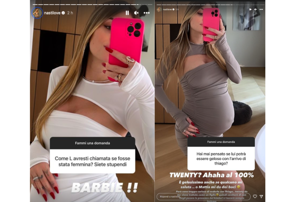Chiara Nasti: se mio figlio fosse stato femmina l'avrei chiamata Barbie