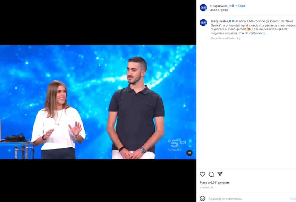 A Tu Sì Que Vales la startup che ha inventato i videogame per persone cieche