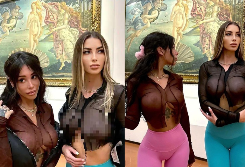 Uffizi: influencer seminude davanti alla Venere di Botticelli 