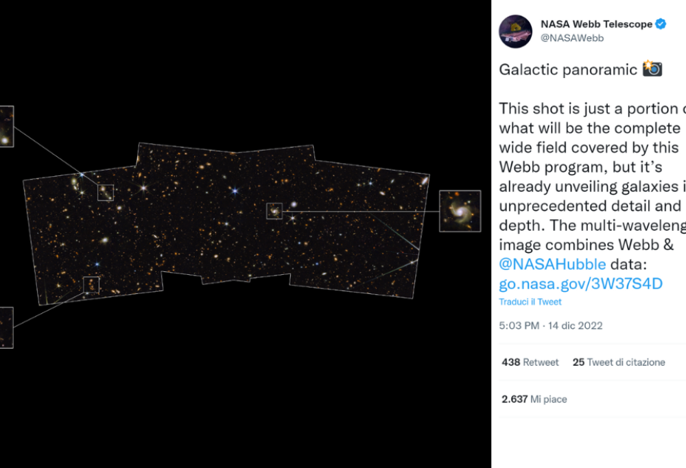 Scoperta dal telescopio Webb la galassia più vecchia e lontana mai conosciuta