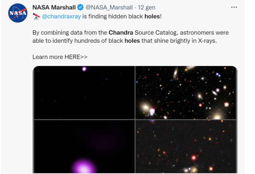 Ci sono centinaia di buchi neri svelati dai raggi X di Chandra 